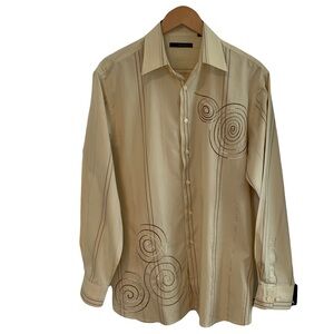 Marquis Light Yellow Long Sleeve Button Down Shirt Size M